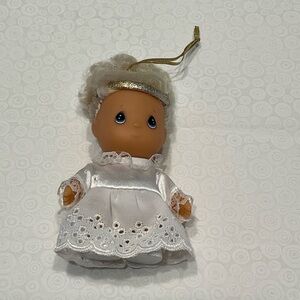 Precious Moments Porcelain Charming Angel Doll with Golden Wings